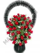 Корзина Ред Флейм с бархатными бутонами выс.100/110см ш.65см