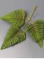 Лист папоротника Орляк 3 листа матовый хлопок 24см