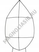 Каркас мет. Капля с 3 перемыч. и двойн ножками (3-3,5 мм) выс 70/87см ш 40см