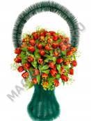 Корзина с тюльпанами 115см/130см шир.60см.