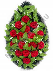 Венок с бархатной гвоздикой выс.85/100см шир.55см