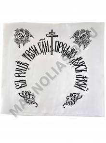 Наволочка из атласа с черной печатью 45*45см 