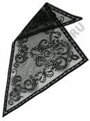 Косынка из плотного кружева черная 115 *60 см