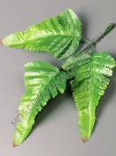 Лист папоротника тройной шелк с темными кончиками 17см