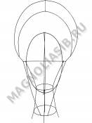 Каркас мет. Корзина овал с двойной ручкой (пров.3-3,5мм) выс.105/110см ш.55см