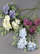 Ветка соцветий сирени  40см мягкая резина (бел гол фиол св-сирен)