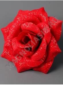 Москва***Роза барх с блеском 5сл 15см (крас с крас)