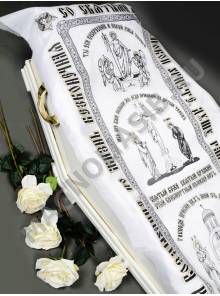 Покрывало атласное с черной печатью  75*195 см